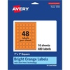 image:imageAvery Printable Square Labels Sure Feed Technology 1 x 1 Bright Orange Labels PrinttoTheEdge LaserInkjet Printable 3840 Total Great for Soaps and QR Codes480 labels