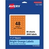 image:imageAvery Printable Square Labels Sure Feed Technology 1 x 1 Bright Orange Labels PrinttoTheEdge LaserInkjet Printable 3840 Total Great for Soaps and QR Codes3 840 labels