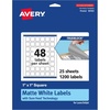 image:imageAvery TrueBlock Matte White Square Labels Sure Feed Technology 1 x 1 480 Matte White Labels PrinttoTheEdge LaserInkjet Printable Great for Product Merchandising Stickers1 200 labels