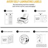 image:imageAvery 00755 Easy Align SelfLaminating ID Labels LaserInkjet 3 12 x 4 12 White Pack of 50