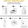 image:imageAvery 00756 Easy Align SelfLaminating ID Labels LaserInkjet 2 1516 x 3 516 White Pack of 1002516 x 3516