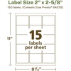 image:imageAvery EcoFriendly Matte White Recycled Rectangle Labels 2 x 258 Matte White Labels Permanent Adhesive LaserInkjet Printable 375 Total150 labels