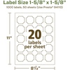 image:imageAvery EcoFriendly Matte White Recycled Square Scalloped Labels 158 x 158 PrinttoTheEdge Matte White Labels Permanent Adhesive LaserInkjet Printable 200 Total1 000 labels