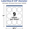 image:imageAvery Glossy Clear Round Labels Sure Feed Technology 25 Diameter 90 Glossy Clear Labels PrintToTheEdge LaserInkjet Printable900 labels
