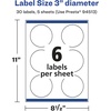 image:imageAvery Glossy Clear Round Labels Sure Feed Technology 3 Diameter 60 Glossy Clear Labels PrinttoTheEdge LaserInkjet Printable30 labels