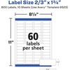 image:imageAvery Glossy White Labels Sure Feed Technology 2 x 3 Rectangle Labels PrinttoTheEdge LaserInkjet 80 Total 22890600 labels