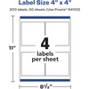 image:imageAvery Glossy White Square Labels Sure Feed Technology 4 x 4 40 Glossy White Labels Permanent Adhesive LaserInkjet Printable200 labels