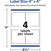 image:imageAvery Glossy White Square Labels Sure Feed Technology 4 x 4 40 Glossy White Labels Permanent Adhesive LaserInkjet Printable400 labels