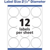 image:imageAvery High Visibility Printable Round Labels with Sure Feed 25 Diameter White Laser Printer 300 per Pack 2 Packs 600 Customizable Blank Labels Total 45294