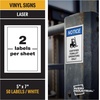 image:imageAvery Industrial Outdoor Vinyl Sign Labels 5 x 7 Permanent Laser Printable White 50 Blank Signs 61551