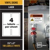 image:imageAvery Industrial Outdoor Vinyl Sign Labels 7 x 10 Permanent Laser Printable Notice Sign Header 15 Blank Signs 61555