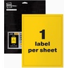 image:imageAvery Industrial Outdoor Vinyl Sign Labels 7 x 10 Permanent Laser Printable Safety Yellow 15 Blank Signs 61554