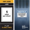 image:imageAvery Industrial Outdoor Vinyl Sign Labels 7 x 10 Permanent Laser Printable White 25 Blank Signs 61552