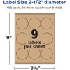 image:imageAvery Kraft Brown Round Labels Sure Feed Technology 25 Diameter 225 Kraft Brown Labels PrinttoTheEdge LaserInkjet Printable450 labels
