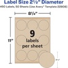 image:imageAvery Kraft Brown Round Labels with Sure Feed Technology 25 Diameter Print to the Edge LaserInkjet Printable Labels 2 Packs of 22808 450 Total 5639