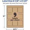 image:imageAvery Kraft Brown Square Labels Sure Feed Technology 25 x 25 135 Kraft Brown Labels LaserInkjet Printable900 labels