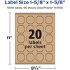 image:imageAvery Kraft Brown Square Scalloped Labels Sure Feed Technology 158 x 158 500 Kraft Brown Labels PrinttoTheEdge LaserInkjet Printable1 000 labels