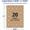 image:imageAvery Kraft Brown Square Scalloped Labels Sure Feed Technology 158 x 158 500 Kraft Brown Labels PrinttoTheEdge LaserInkjet Printable500 labels