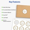 image:imageAvery Matte White Labels Metallic Gold Borders 3 Round Labels 60 Total LaserInkjet Printable 6544120 labels
