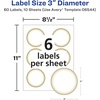 image:imageAvery Matte White Labels Metallic Gold Borders 3 Round Labels 60 Total LaserInkjet Printable 654460 labels