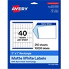 image:imageAvery Matte White Rectangle Labels Sure Feed Technology 1 x 2 600 Matte White Printable LabelsNot PrinttotheEdge