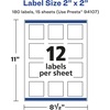 image:imageAvery Matte White Removable Square Labels Sure Feed Technology PrinttoTheEdge 2 x 2 180 Removable Labels LaserInkjet Printable180 labels