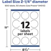 image:imageAvery Matte White Round Labels Sure Feed Technology 225 Diameter 300 Matte White Printable Labels600 Labels