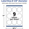 image:imageAvery Matte White Round Labels Sure Feed Technology 25 Diameter 225 Matte White Printable Labels2 250 Labels