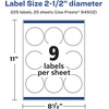 image:imageAvery Matte White Round Labels Sure Feed Technology 25 Diameter 225 Matte White Printable Labels225 Labels