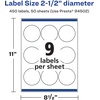 image:imageAvery Matte White Round Labels Sure Feed Technology 25 Diameter 225 Matte White Printable Labels450 Labels