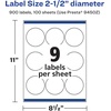 image:imageAvery Matte White Round Labels Sure Feed Technology 25 Diameter 225 Matte White Printable Labels900 Labels