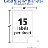 image:imageAvery MultiUse Removable Labels 34 Inch Round Stickers White NonPrintable 315 Blank Labels Total 6738315 labels