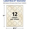 image:imageAvery Pearlized Ivory Round Labels Sure Feed Technology PrinttoTheEdge 2 Diameter 120 Pearlized Ivory Labels LaserInkjet Printable300 labels
