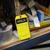 image:imageAvery Preprinted Hold Maintenance Tags with String 575 x 3 Yellow Tags 25 WriteOn Hang Tags 62427