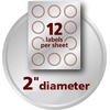 image:imageAvery Printable Embossed Foil Round Labels 2 Diameter Silver 96 Customizable Labels 228241