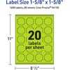 image:imageAvery Printable Square Scalloped Labels Sure Feed Technology 158 x 158 Bright Green Labels PrinttoTheEdge LaserInkjet Printable 200 Total Great for Cosmetics and Jars1 600 labels