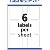 image:imageAvery Square Labels Sure Feed Technology 3 x 3 30 Glossy White Labels 3648060 labels