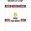image:imageAvery UltraDuty Printable Plastic Hang Tags 55 x 283 White with Preprinted Danger Header 50lb PullStrength 60ct 62401