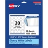 image:imageAvery Glossy White Square Scalloped Labels Sure Feed Technology 158 x 158 200 Glossy White Labels PrinttoTheEdge Permanent Adhesive LaserInkjet Printable1 000 labels