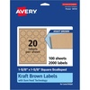 image:imageAvery Kraft Brown Square Scalloped Labels Sure Feed Technology 158 x 158 500 Kraft Brown Labels PrinttoTheEdge LaserInkjet Printable2 000 labels
