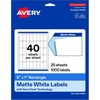 image:imageAvery Matte White Rectangle Labels Sure Feed Technology 1 x 2 600 Matte White Printable LabelsNot PrinttotheEdge