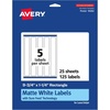 image:imageAvery Matte White Rectangle Labels Sure Feed Technology 975 x 125 125 Matte White Printable Labels125 Labels