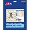 image:imageAvery Pearlized Ivory Square Scalloped Labels Sure Feed Technology PrinttoTheEdge 158 x 158 200 Pearlized Ivory Labels LaserInkjet Printable1 000 labels