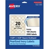 image:imageAvery Pearlized Ivory Square Scalloped Labels Sure Feed Technology PrinttoTheEdge 158 x 158 200 Pearlized Ivory Labels LaserInkjet Printable2 000 labels