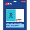 image:imageAvery Printable Square Scalloped Labels Sure Feed Technology 158 x 158 Bright Blue Labels PrinttoTheEdge LaserInkjet Printable 200 Total Great for Cosmetics and Jars200 labels