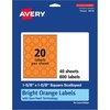 image:imageAvery Printable Square Scalloped Labels Sure Feed Technology 158 x 158 Bright Orange Labels PrinttoTheEdge LaserInkjet Printable 200 Total Great for Cosmetics and Jars800 labels