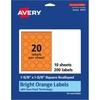 image:imageAvery Printable Square Scalloped Labels Sure Feed Technology 158 x 158 Bright Orange Labels PrinttoTheEdge LaserInkjet Printable 200 Total Great for Cosmetics and Jars200 labels