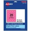 image:imageAvery Printable Square Scalloped Labels Sure Feed Technology 158 x 158 Bright Pink Labels PrinttoTheEdge LaserInkjet Printable 200 Total Great for Cosmetics and Jars800 labels