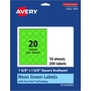 image:imageAvery Printable Square Scalloped Labels Sure Feed Technology 158 x 158 Neon Green Labels PrinttoTheEdge LaserInkjet Printable 200 Total Great for Cosmetics and Jars200 labels