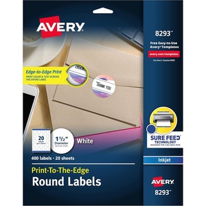 image:imageAvery Matte White Round Labels Sure Feed Technology Permanent Adhesive 112 400 Labels 8293